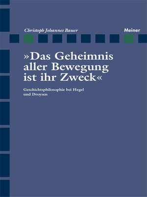 cover image of Das Geheimnis aller Bewegung ist ihr Zweck